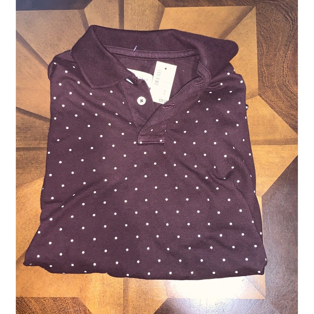 Aeropostale Polo Shirt Adult Mens Small Maroon Dot Short Sleeve